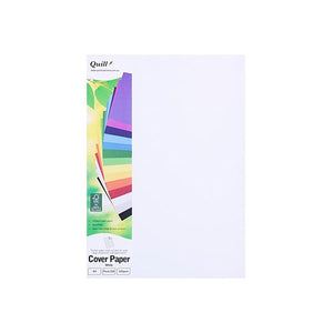 Quill Cover Paper A4 white, portrait white sheets with the colourful Cover Paper header card running down the left side