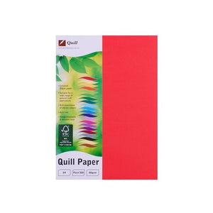 Quill Coloured Paper 80gsm A4 Red Pack of 500