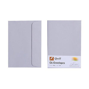 Quill Envelope 80gsm C6 Grey Pack of 25
