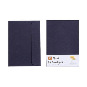 Quill Envelope 80gsm C6 Black Pack of 25