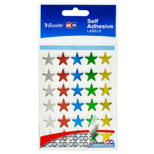 QuikStik Label Star 15mm Assorted Hangsell pack of 150, assorted colour star shaped labels with permanent adhesive for reward charts, craft projects and decorative labelling