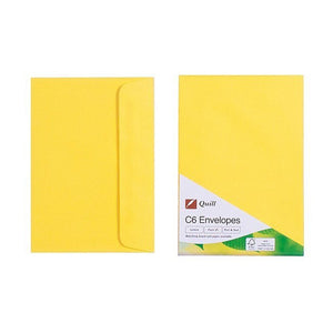 Quill Envelope 80gsm C6 Lemon Pack of 25 - image 1