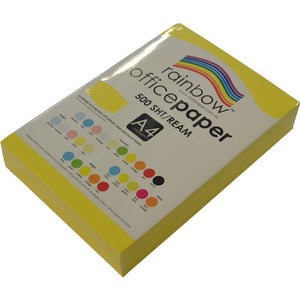 Rainbow Office Paper A4 80gsm Bright Yellow Pack of 500