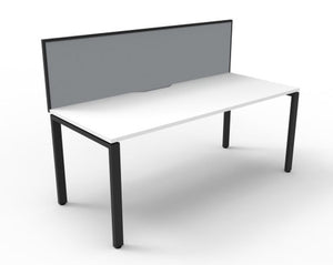 Rapidline Deluxe Infinity Single Sided Workstation with Screen 1200 x 750mm Natural White Black Satin - image 1