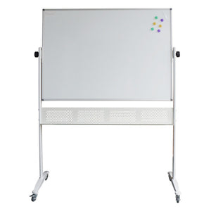 Rapidline Porcelain Mobile Whiteboard 1200 x 900mm Aluminium Frame - image 1
