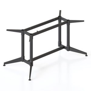 Rapidline Typhoon single stage meeting table frame in black powder coat all over, rendered from a corner angle