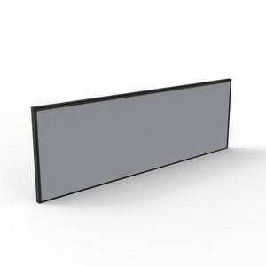 Rapidline Shush30 screen 1500 x 495mm in grey fabric with black powder coat frame, angled view