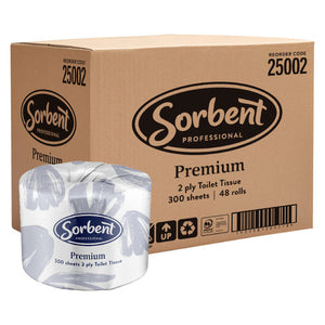 Sorbent Premium Toilet Tissue 2 Ply 300 Sheets Carton of 48 - image 1