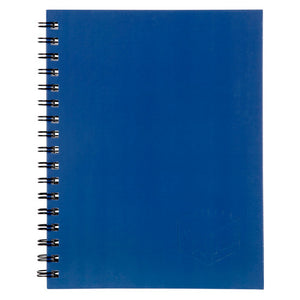 Blue Spirax 511 hardcover notebook with an embossed Spirax logo near the lower right and black twin wire binding down the left