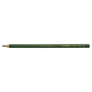 Stabilo All green multi-surface pencil with wooden barrel, shown alongside its box of 12