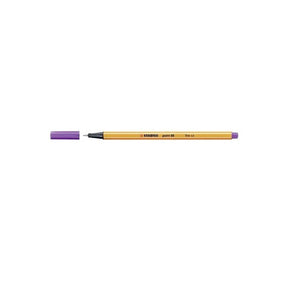 Stabilo Point 88 Fineliner in Lilac, front view of single pen on white background