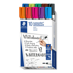 Staedtler 351 B10 Non-Permanent Bullet Tip Lumocolor Whiteboard Marker Box of 10