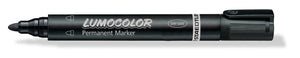 Staedtler Lumocolor permanent marker 352-9 uncapped, black barrel printed LUMOCOLOR Permanent Marker with a round bullet tip