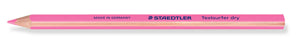 Pink Staedtler Textsurfer dry highlighter pencil side on, barrel printed MADE IN GERMANY and STAEDTLER Textsurfer dry