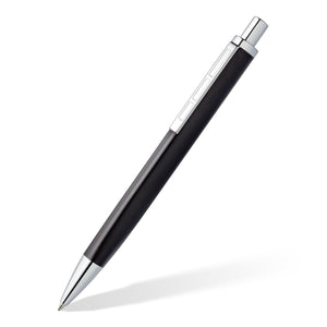 Staedtler triplus premium 444 M09-3 ballpoint in matt antique anthracite, angled, with polished silver clip and tip
