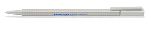 Light grey triplus Textsurfer 362 C-820 lying flat with the cap and clip on, STAEDTLER triplus textsurfer printed on the barrel