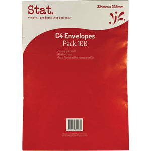 Stat C4 Kraft Envelopes Peel and Seal Pack 100 - image 1