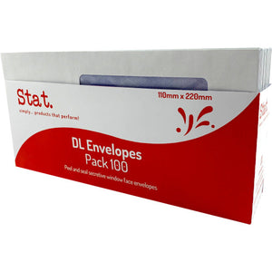 Stat DL Window Face Envelopes Peel and Seal Pack 100 - image 1