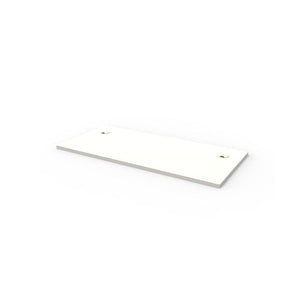Rapidline rectangle table top in Natural White, shown on its own at an angle against a plain white background