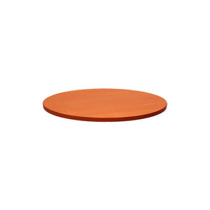 Rapidline round table top in Cherry, shown on its own at an angle against a plain white background
