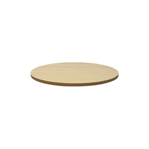 Rapidline round table top in Natural Oak, shown on its own at an angle against a plain white background