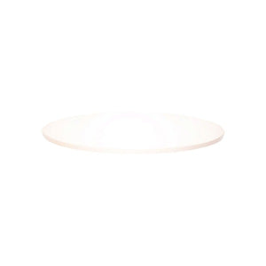 Rapidline round table top in Natural White, shown on its own at an angle against a plain white background