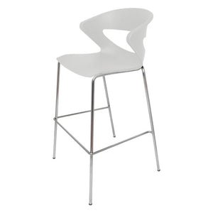 Rapidline Taurus Indoor Hospitality Stool with Footrest Bar White