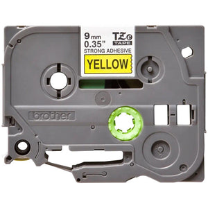 Brother TZES621 Strong Adhesive TZe Tape 9mm Black on Yellow