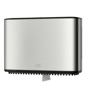 Tork Twin Mini Jumbo Toilet Roll Dispenser T2 System Silver - image 1