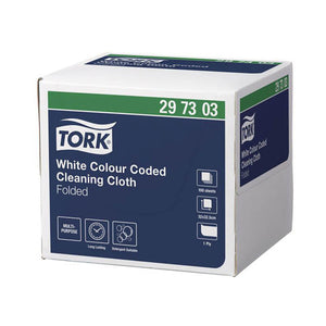 Tork White Colour Coded Cleaning Cloth 100 Pack Carton of 6 - image 1