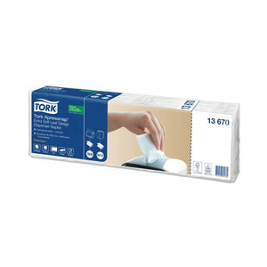Tork Xpressnap Extra Soft Leaf Design 2-ply white dispenser napkin, N4 system, carton of 8