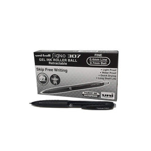 Uni-Ball Signo 307 UMN-307F Gel Ink Pen 0.7mm Black Box of 12