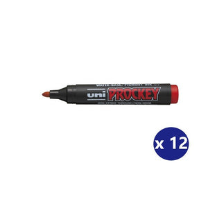 Uni Prockey Marker Bullet Tip 1.8mm Red Box of 12