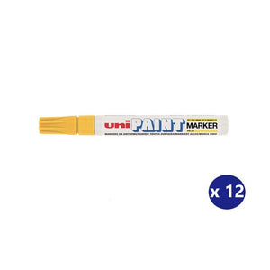 Uni Paint PX-20 Permanent Marker 2.8mm Bullet Tip Yellow Box of 12