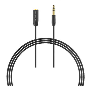 Verbatim 3.5mm AUX audio extension cable 3m black on white background