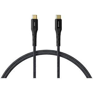 Verbatim 240W USB-C to USB-C nylon braided cable 120cm with aluminium connectors on white background