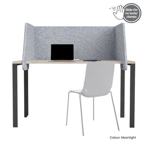 Visionchart SANA Slide-On Surround Desk Screen 940 x 680 x 480mm Incline Moonlight