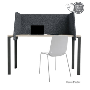Visionchart SANA Slide-On Surround Desk Screen 940 x 680 x 480mm Incline Shadow