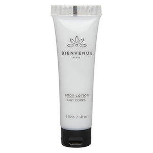 Bienvenue 30ml body lotion tube from a carton of 200, suited to hotel and hospitality guest amenity programs