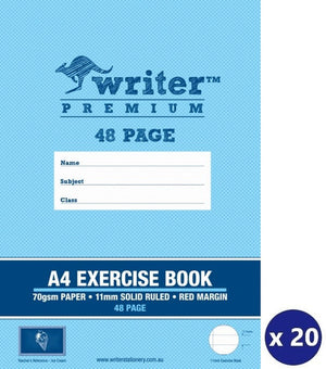 Writer Premium Exercise Book A4 48 Page 11mm Ruled with Margin Ice Cream Pack 20 - image 1