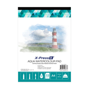 X-Press It Aqua Pad Tab Bound 300gsm A4 pack front