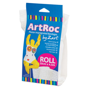 Zart Artroc Plaster Bandages 10cm x 4.5m. Zart Artroc Plaster Bandage roll 10cm x 4.5m shown unrolled on a white surface.