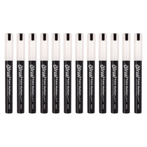 Zart Street Paint Markers in white with 4mm bullet nib, pack of 12 with hard storage case