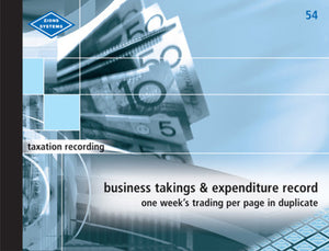 Zions Business Takings and Expenditure Record Book open showing duplicate weekly recording pages