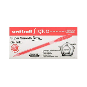 Uni-Ball Signo UM-120 Gel Ink Rollerball Pen 0.7mm Red Box of 12