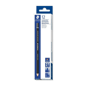Staedtler Lumocolor Glasochrom Pencils Black Box 12 108 20-9