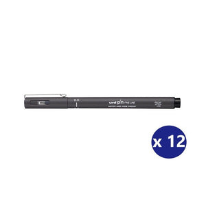 Uni Pin Fineliner 0.5mm Dark Grey Box of 12