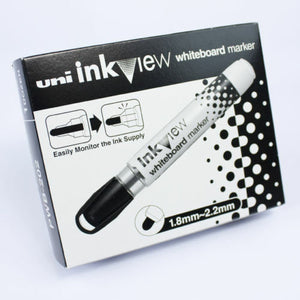 Uni Inkview Whiteboard Marker Bullet Tip 1.8mm Black Box of 12