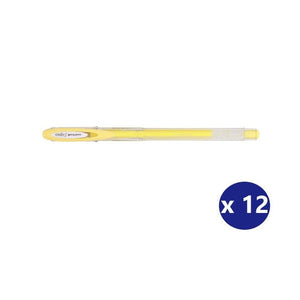 Uni Signo Angelic Colours Gel Ink Pen 0.7mm Yellow Box of 12