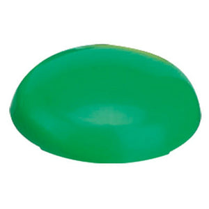Close up of a single glossy green Quartet magnetic button, a round dome seen from a low angle, for QTTMB2300. It is not drawn to scale.